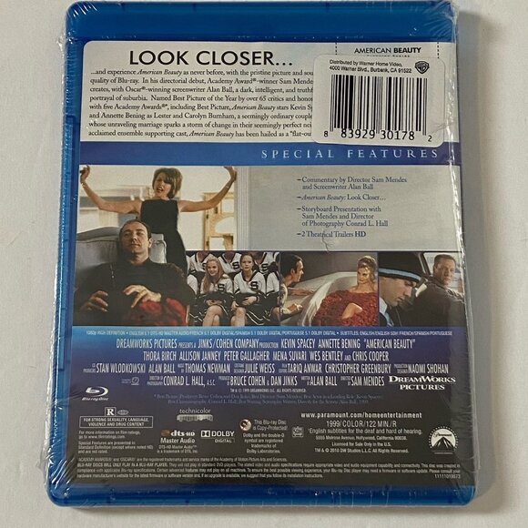 American Beauty Blu Ray Disc Sapphire Kevin Spacey Annette Bening New Sealed R - Picture 4 of 8
